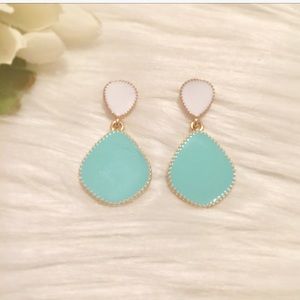 Blue & gold plated statement earrings. New!